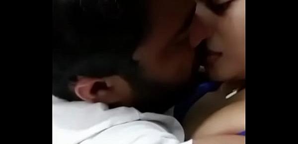  Cute desi girl hot kissing romantically and boob pressed